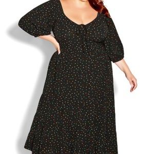 City Chic Midi Dot Dress